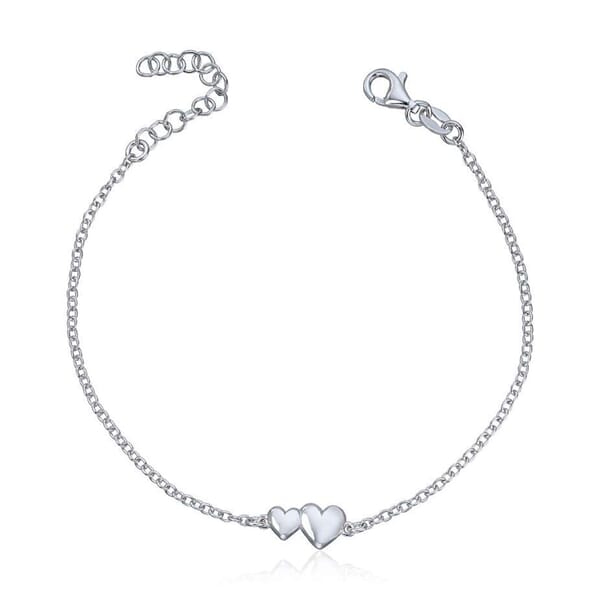 Armbånd med hjerte i rhodinert sølv 925 - 3037817